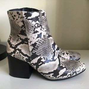 Snake skin booties
